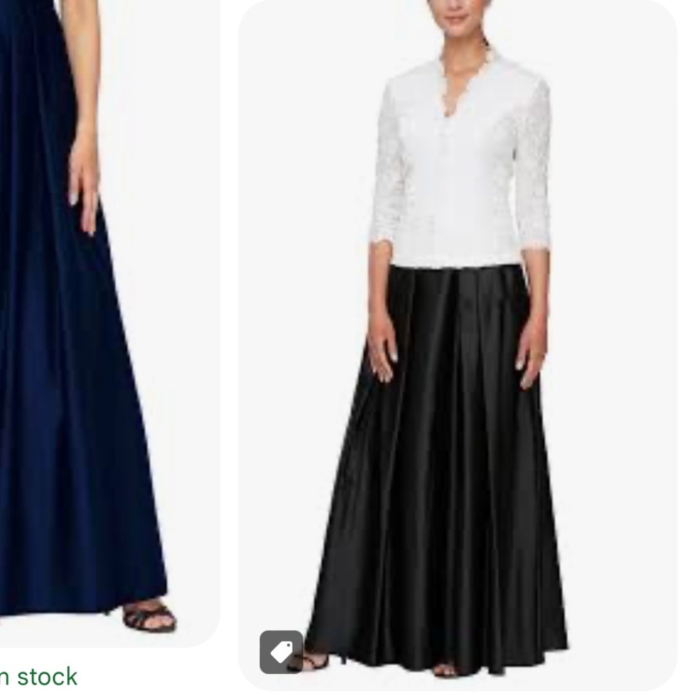Alex Evenings Plus Size Satin Inverted Pleat Ball Gown Skirt - Picture 6 of 16